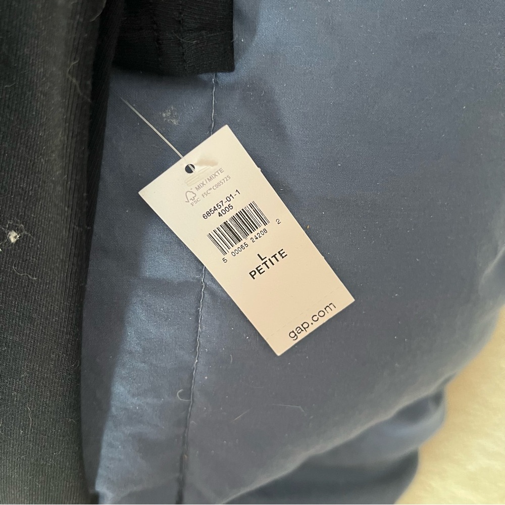 Gap NWT large petite black cotton Henley dress - Picture 6 of 12